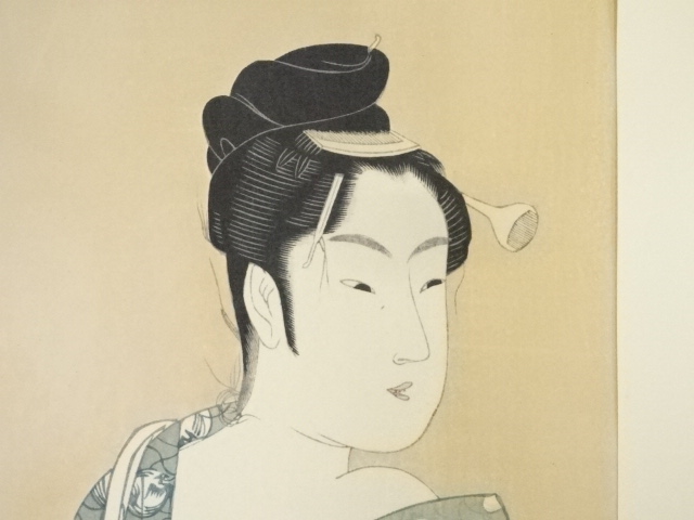 ys6999426; 喜多川歌麿 婦人相学十躰 浮気の相 手摺浮世絵木版画【道